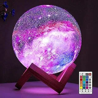 Adjustable 3D moon lamp replicating the lunar surface on a stand