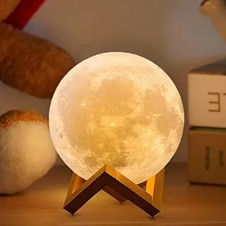 Magical moon lamp with stand illuminating a cozy corner