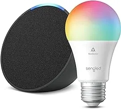 Compact Echo Dot (4th Gen) delivering rich sound in a living room