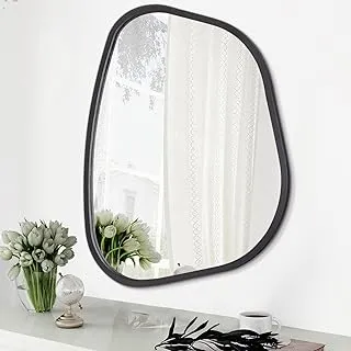 Stylish decorative mirror in a contemporary bathroom setting