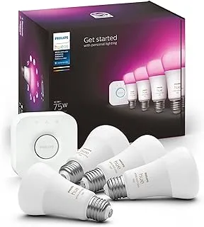 Philips Hue smart bulbs illuminating a room in vibrant colors