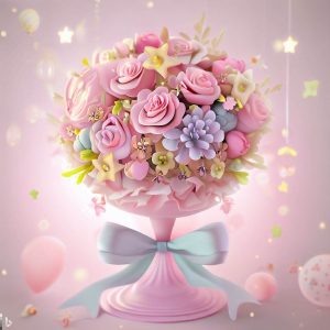 A beautiful flower arrangement centerpiece for a baby shower