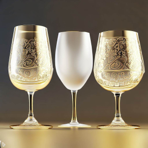 Engraved wine glass set with wedding date, wedding anniversary gift