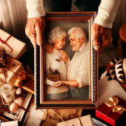 An image showcasing heartfelt gift ideas for grandparents, including handwritten letters, handmade crafts, and a framed photo, symbolizing love and appreciation