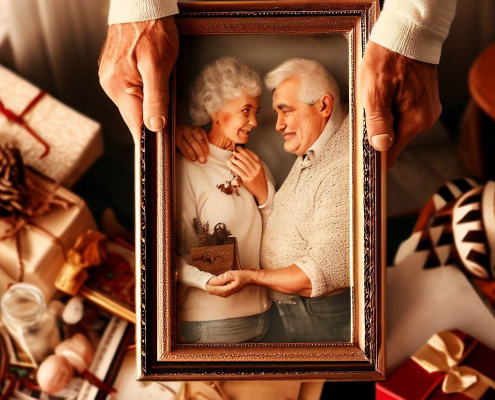 An image showcasing heartfelt gift ideas for grandparents, including handwritten letters, handmade crafts, and a framed photo, symbolizing love and appreciation