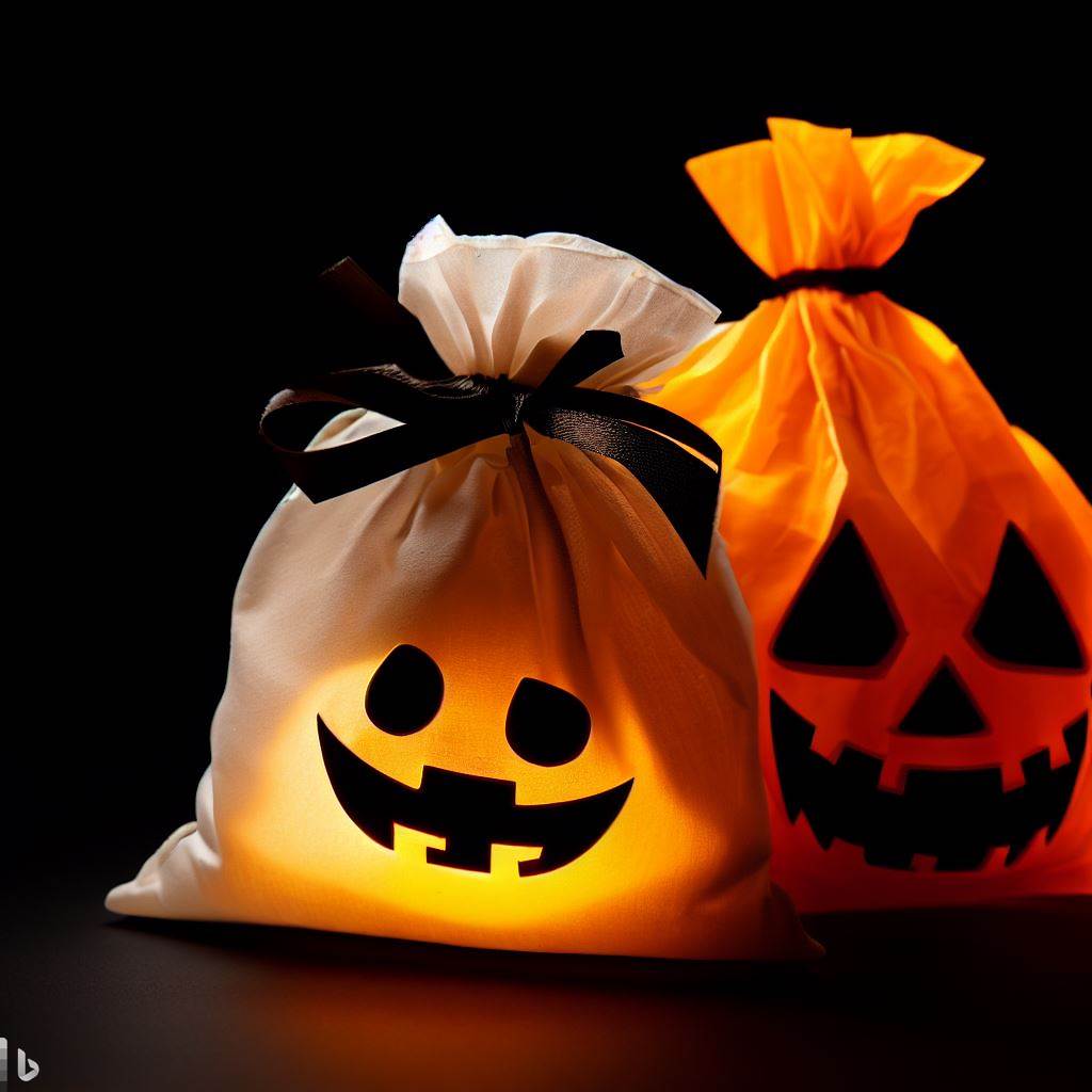 Halloween bags and baskets for collecting candy