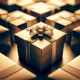 Illustration of a magnifying glass highlighting a wrapped gift box, symbolizing the search for the perfect gift