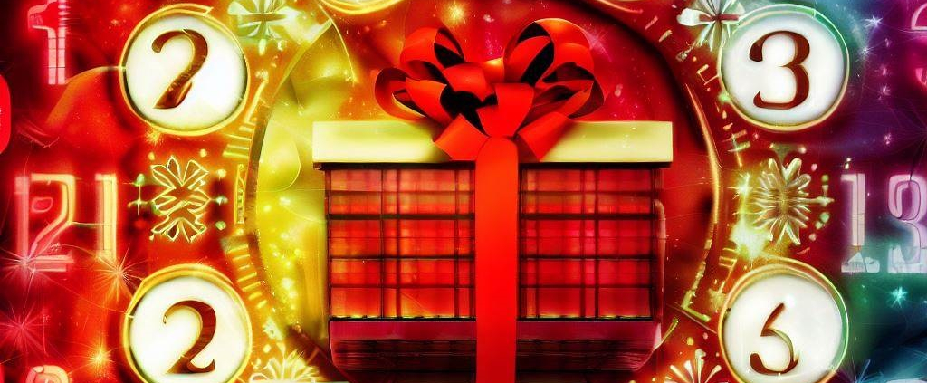 A whimsical representation of the accumulated gifts given each day during The Twelve Days of Christmas, illustrating the mathematical concept of tetrahedral numbers