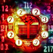 A whimsical representation of the accumulated gifts given each day during The Twelve Days of Christmas, illustrating the mathematical concept of tetrahedral numbers